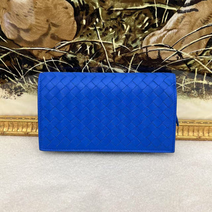 Bottega Veneta Intrecciato Sky Blue Long Wallet (Pre-Owned)