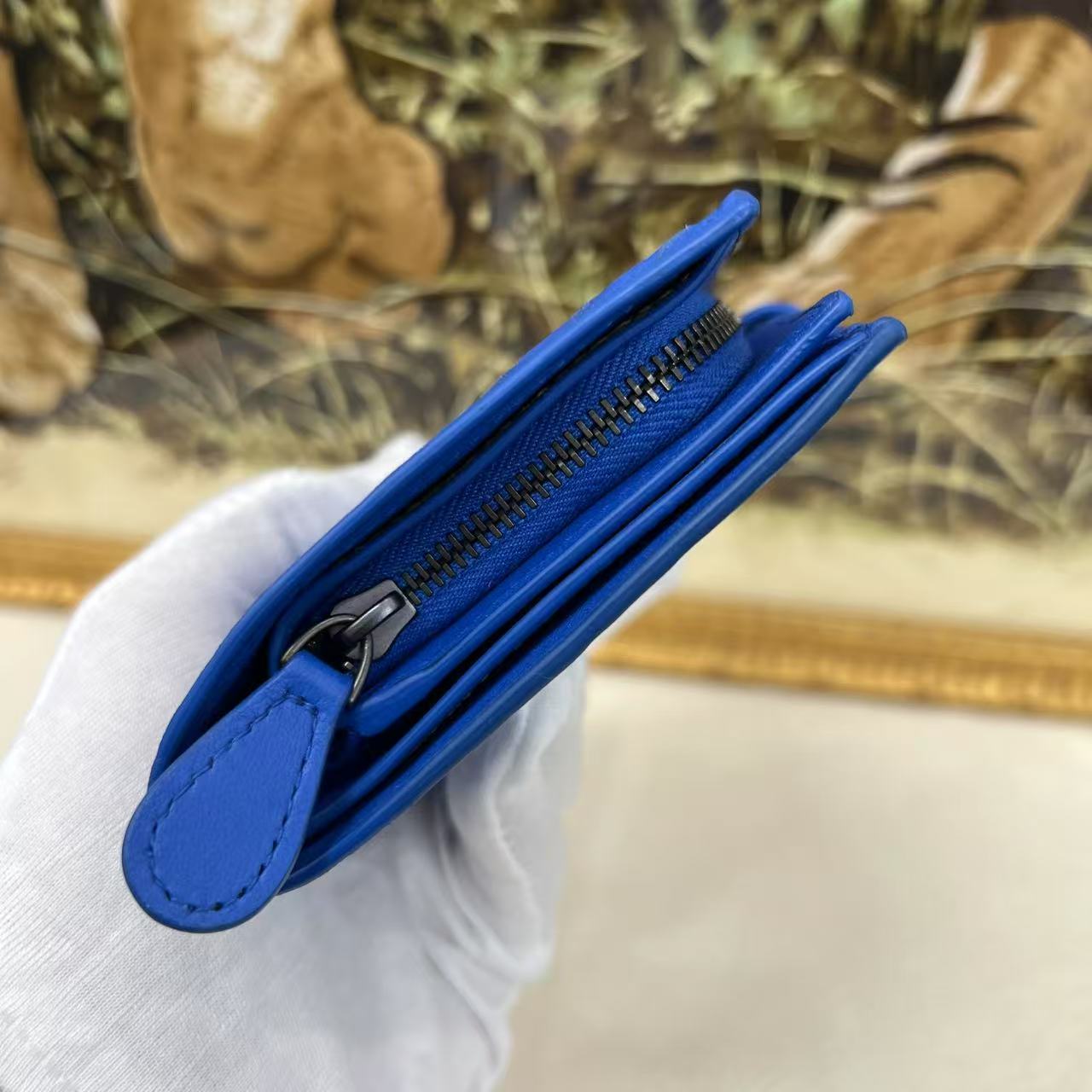Bottega Veneta Intrecciato Sky Blue Long Wallet (Pre-Owned)