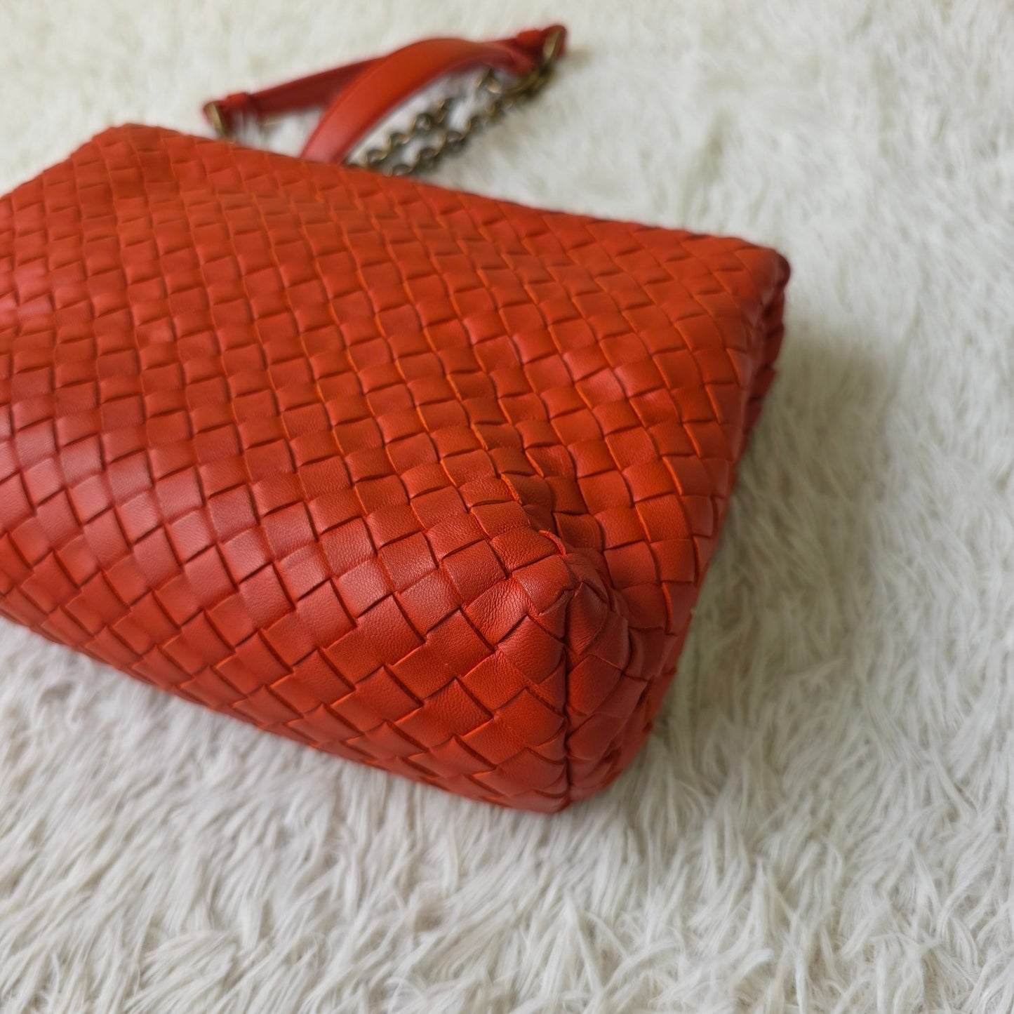 Bottega Veneta Intrecciato Flap Chain Shoulder Bag (Pre-Owned)