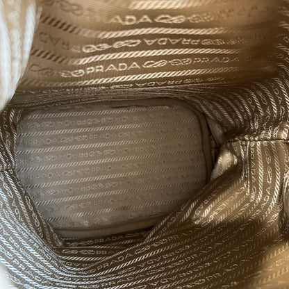 Prada Canvas Drawstring Bucket Bag with Front Logo Pocket (Pre-Owned)