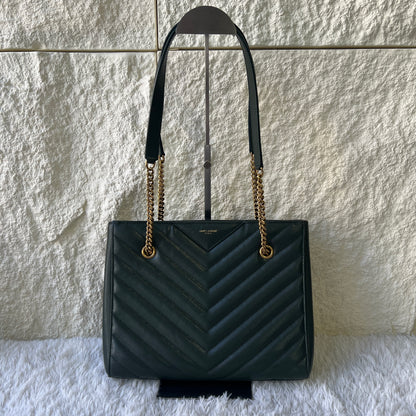Saint Laurent Chevron 皮革链条手提包（二手） 
