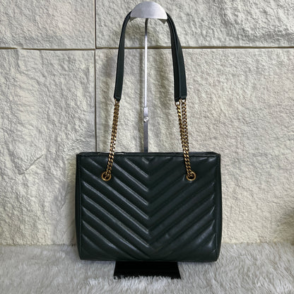 Saint Laurent Chevron 皮革链条手提包（二手） 