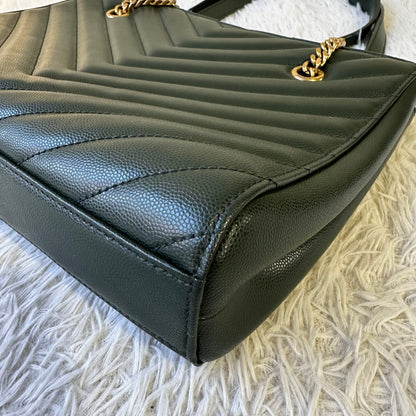Saint Laurent Chevron 皮革链条手提包（二手） 