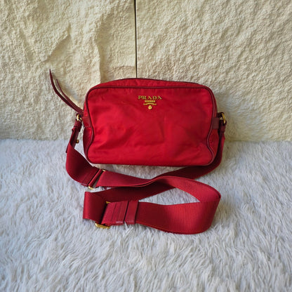 Prada Red Nylon Camera Bag (Pre-owned)