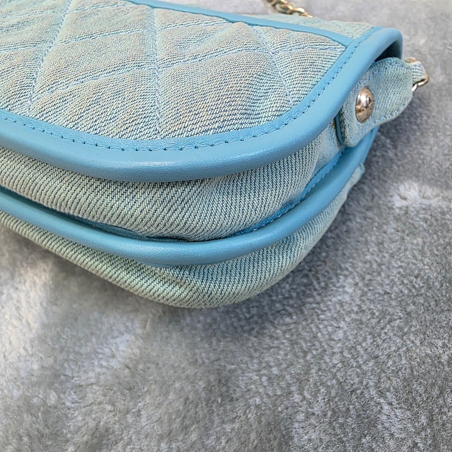Chanel Quilted Denim Mini Flap Bag Light Blue (Pre-Owned)