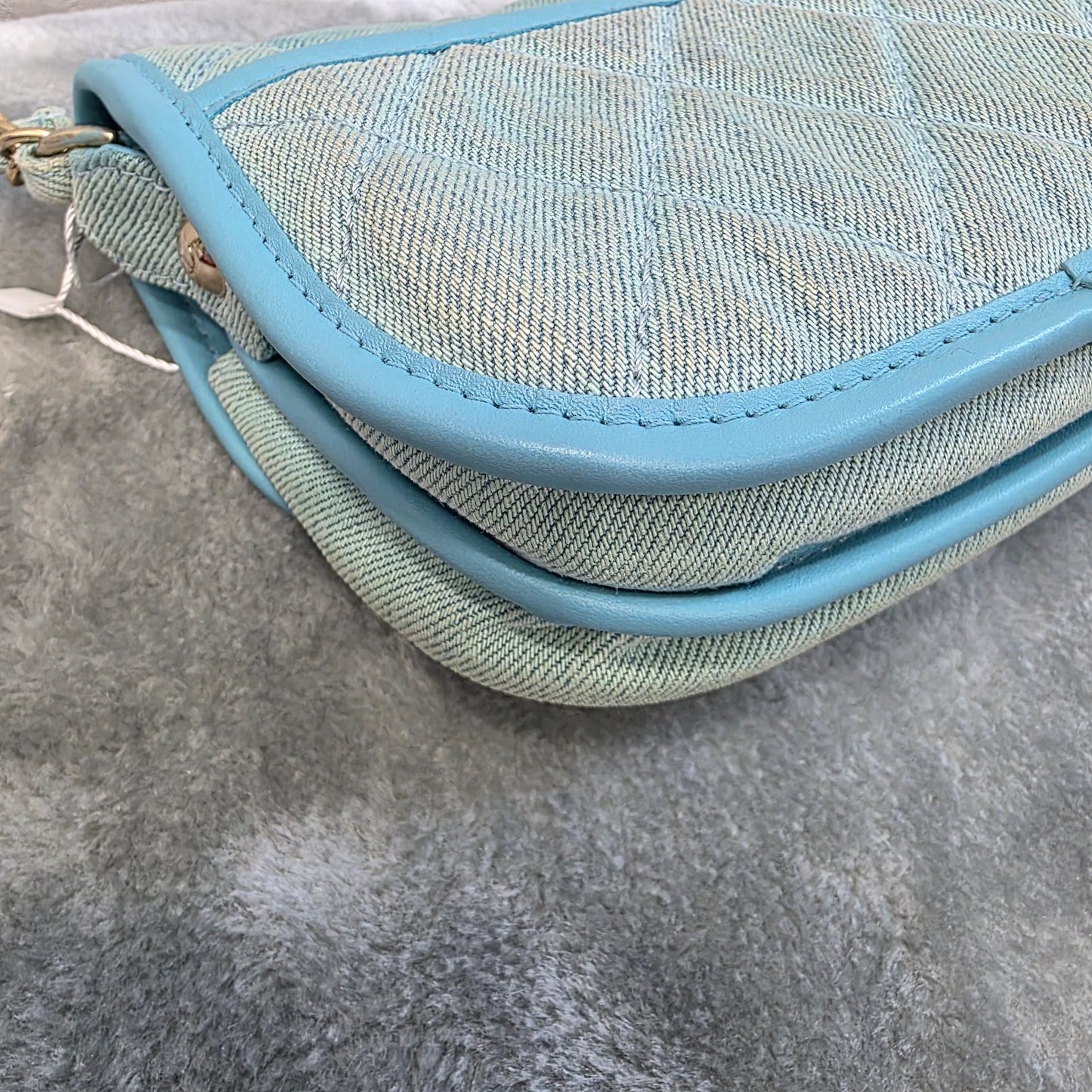 Chanel Quilted Denim Mini Flap Bag Light Blue (Pre-Owned)