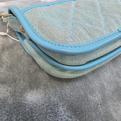Chanel Quilted Denim Mini Flap Bag Light Blue (Pre-Owned)
