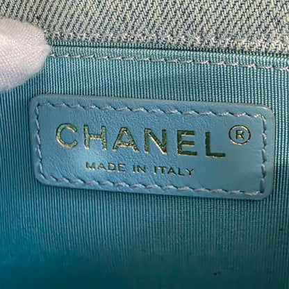 Chanel Quilted Denim Mini Flap Bag Light Blue (Pre-Owned)