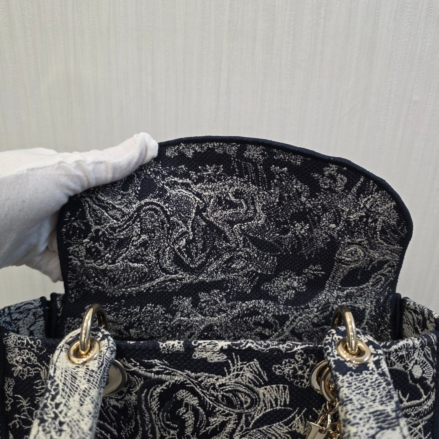 Christian Dior Lady Dior Toile de Jouy Embroidery (Pre-Owned)