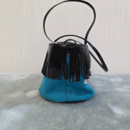 Chanel Fringe Canvas Shoulder Bag Blue (Pre-Owned)