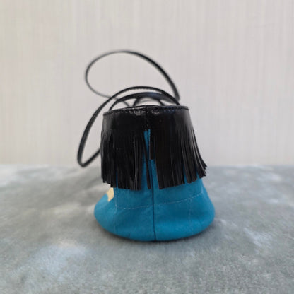 Chanel Fringe Canvas Shoulder Bag Blue (Pre-Owned)