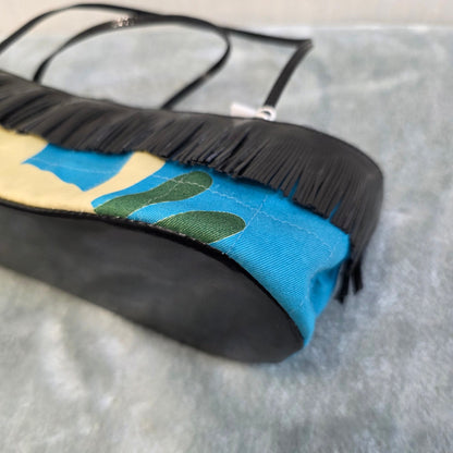 Chanel Fringe Canvas Shoulder Bag Blue (Pre-Owned)