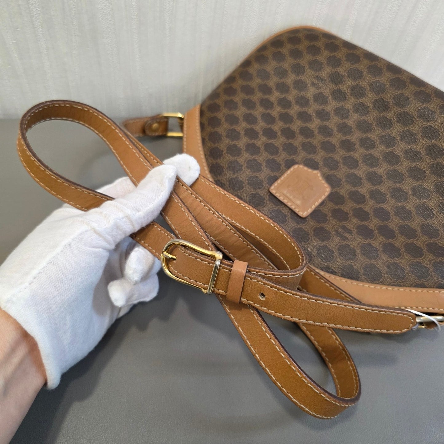 Celine Macadam Canvas Crossbody Bag Brown (Pre-Owned)