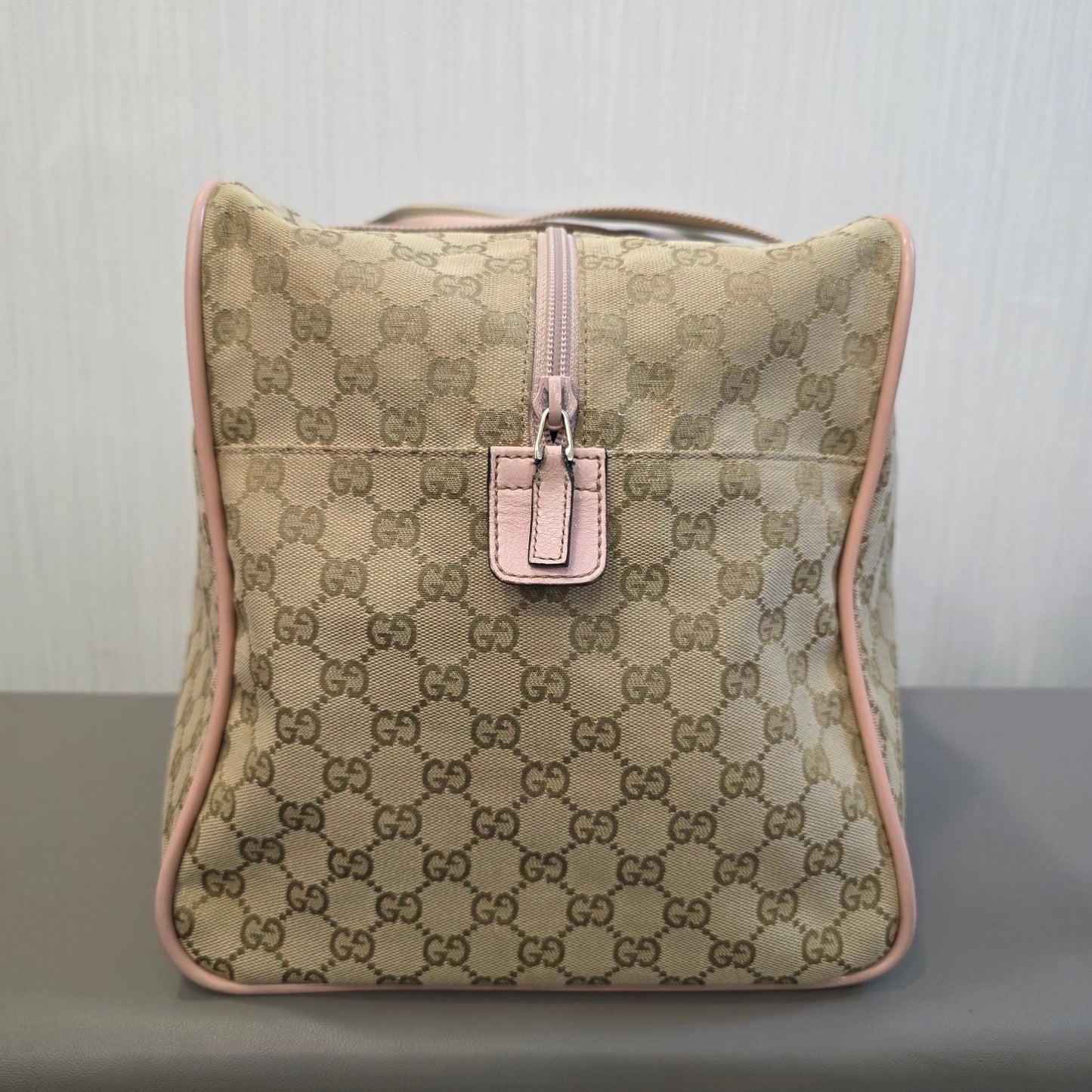 Gucci GG Canvas Boston Bag Pink Trim (Pre-Owned)