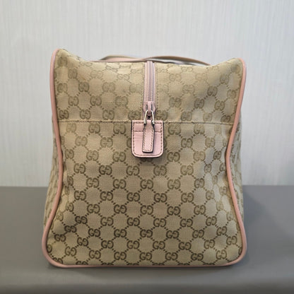 Gucci GG Canvas Boston Bag Pink Trim (Pre-Owned)