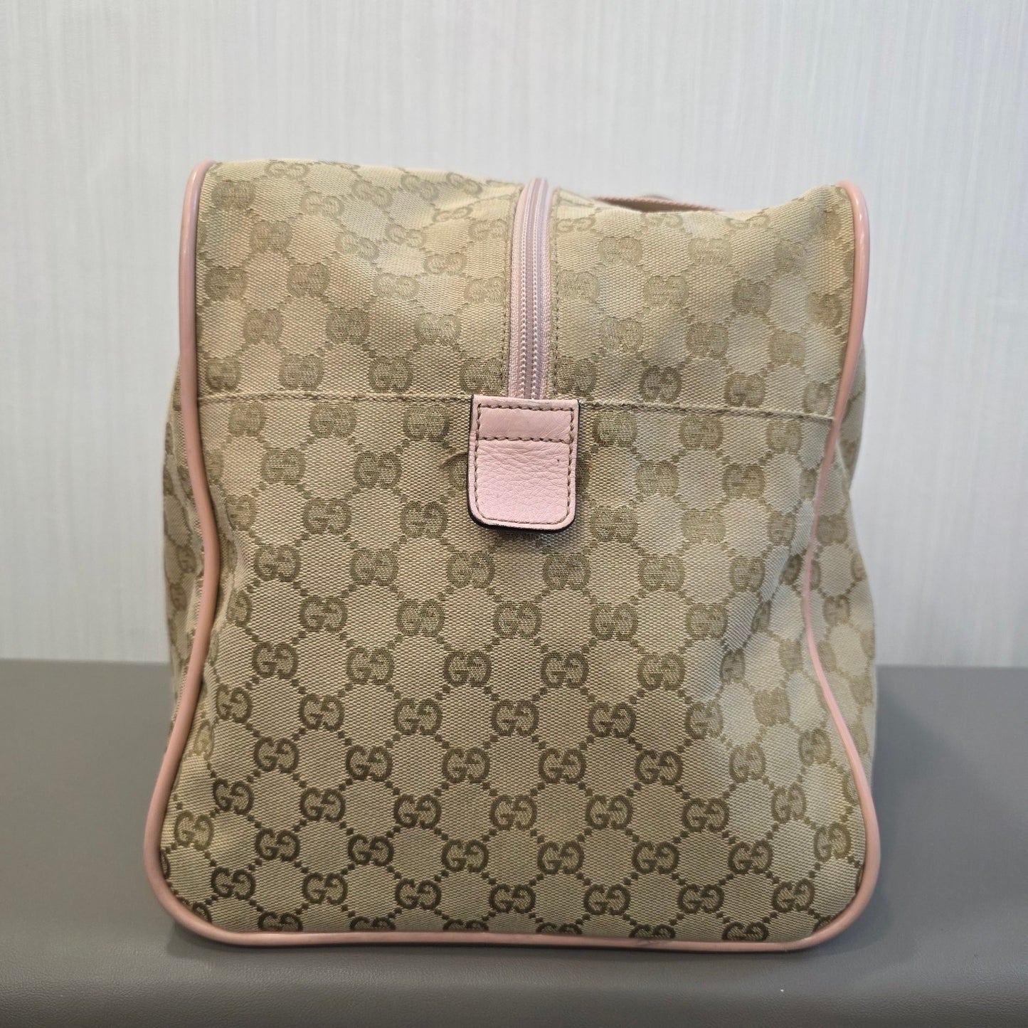 Gucci GG Canvas Boston Bag Pink Trim (Pre-Owned)
