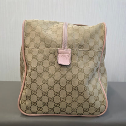 Gucci GG Canvas Boston Bag Pink Trim (Pre-Owned)