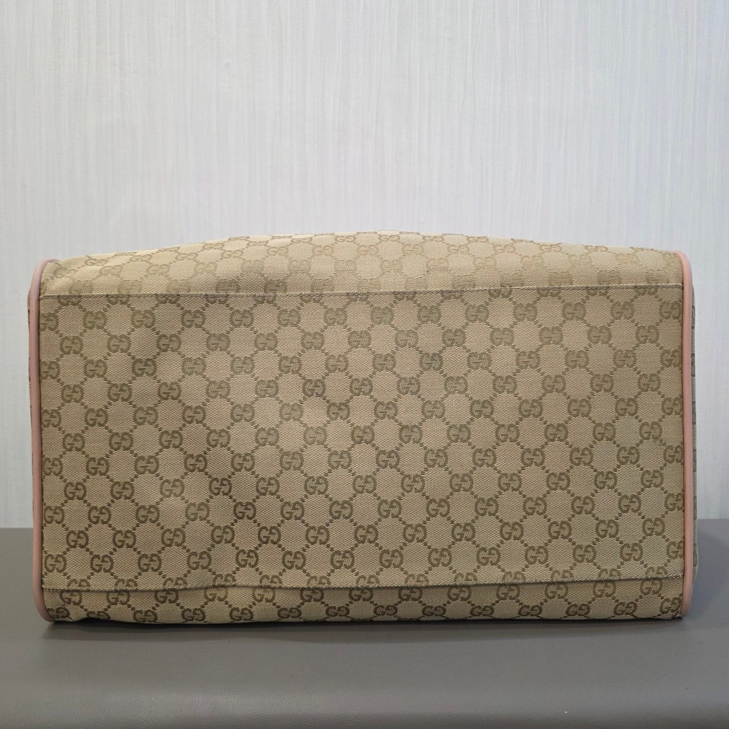 Gucci GG Canvas Boston Bag Pink Trim (Pre-Owned)