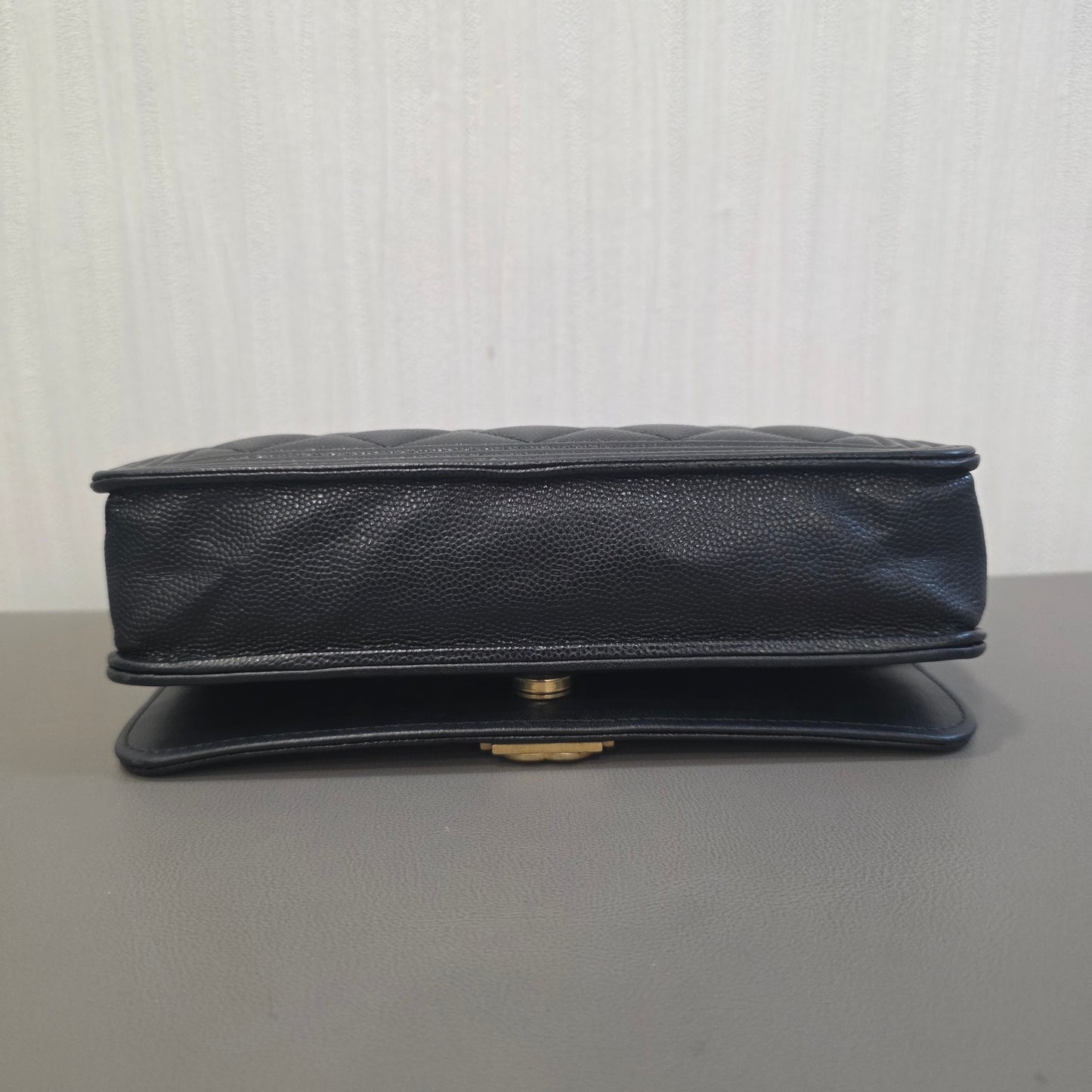 Chanel Boy Flap Quilted Caviar Leather Black (Pre-Owned)