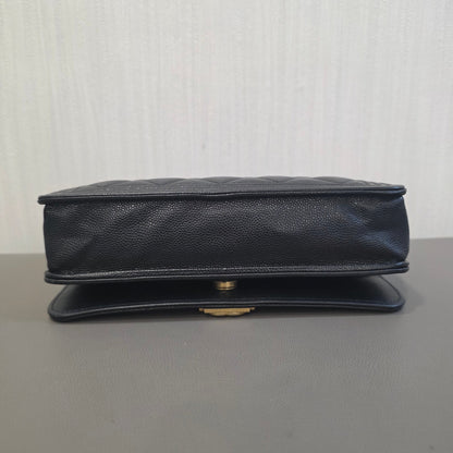Chanel Boy Flap Quilted Caviar Leather Black (Pre-Owned)