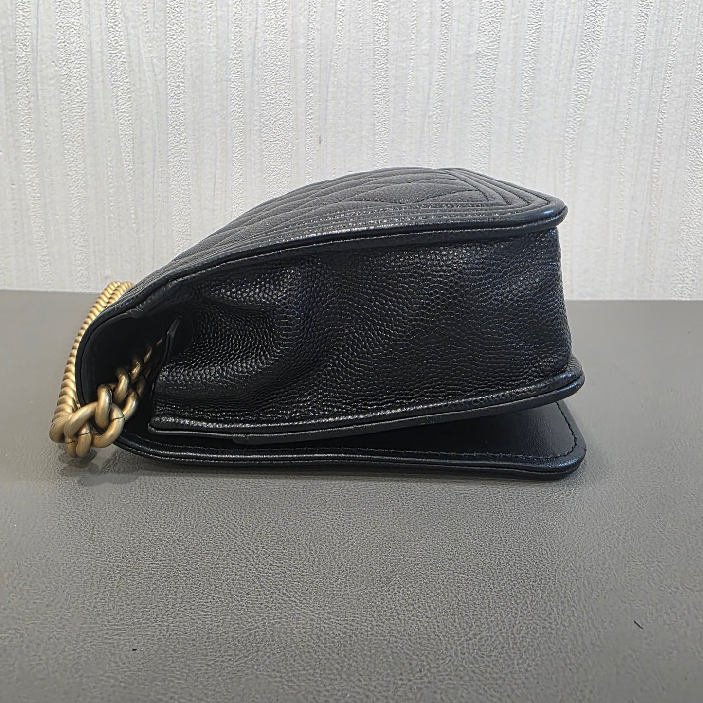 Chanel Boy Flap Quilted Caviar Leather Black (Pre-Owned)