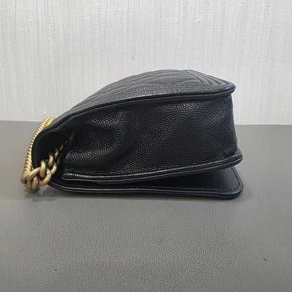 Chanel Boy Flap Quilted Caviar Leather Black (Pre-Owned)