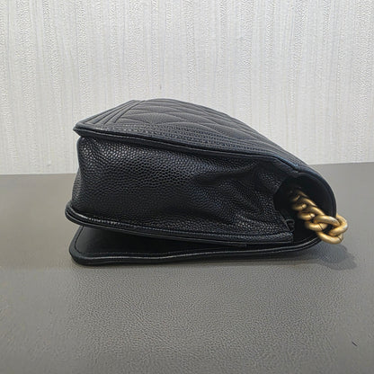 Chanel Boy Flap Quilted Caviar Leather Black (Pre-Owned)