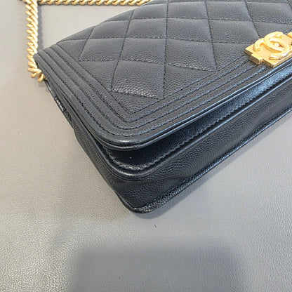 Chanel Boy Flap Quilted Caviar Leather Black (Pre-Owned)