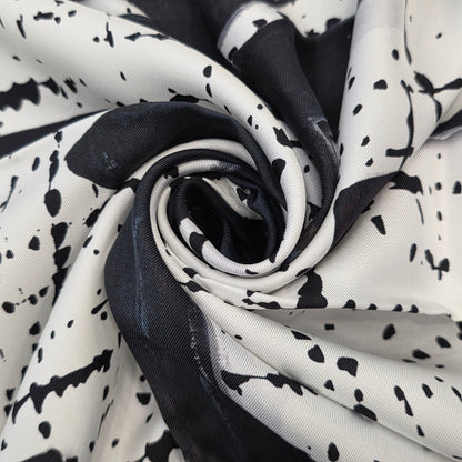 Chanel Graphic Silk Scarf Black and White (Pre-Owned)