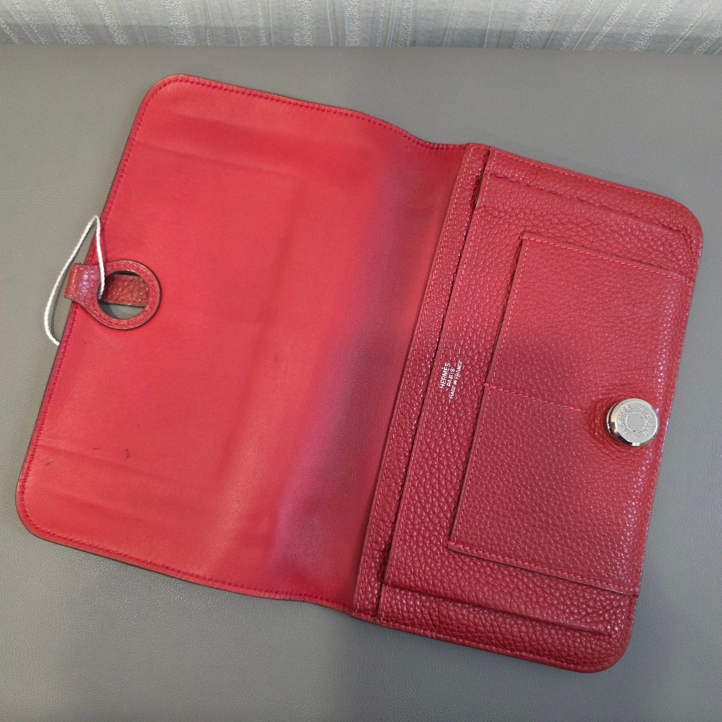 Hermès Dogon GM Wallet with Zipped Pouch Red (Pre-Owned)