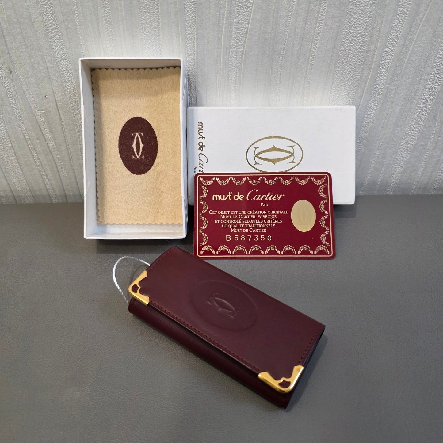 Cartier Must de Cartier Leather Key Case Bordeaux (Pre-Owned)