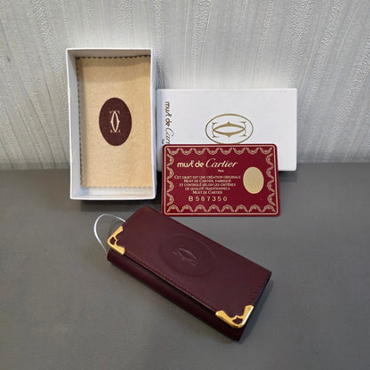 Cartier Must de Cartier Leather Key Case Bordeaux (Pre-Owned)