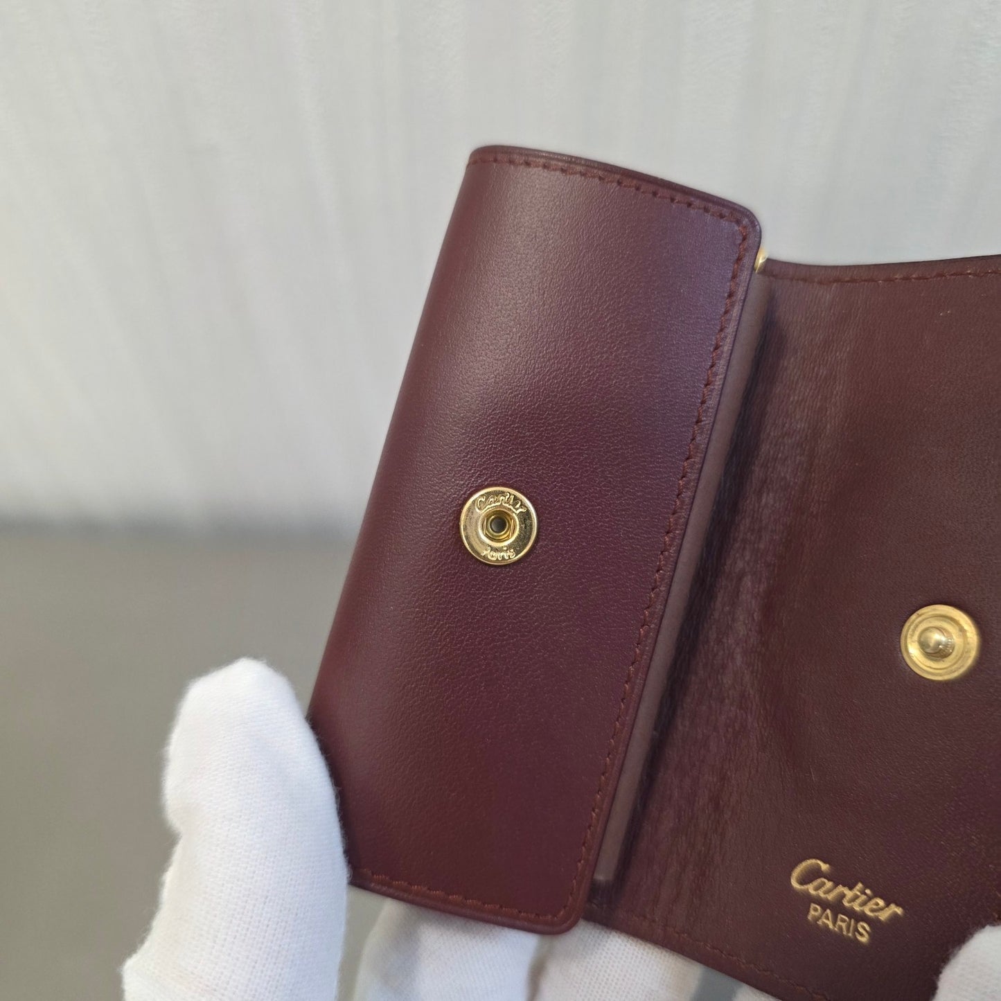 Cartier Must de Cartier Leather Key Case Bordeaux (Pre-Owned)