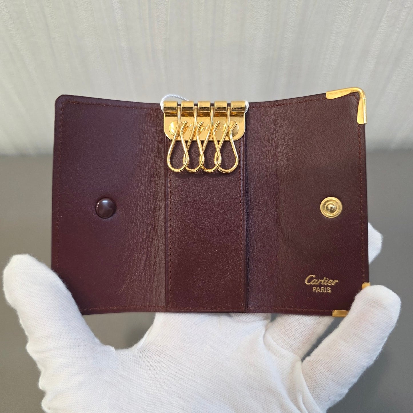 Cartier Must de Cartier Leather Key Case Bordeaux (Pre-Owned)