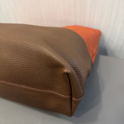 Miu Miu Two-Tone Leather Tote Bag Orange Brown (Pre-Owned)