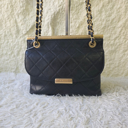 Chanel Vintage Quilted Leather Flap Shoulder Bag Navy (Pre-Owned)