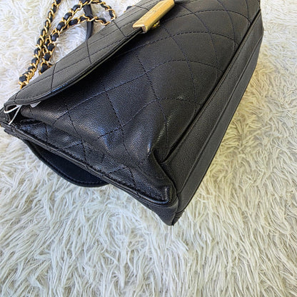 Chanel Vintage Quilted Leather Flap Shoulder Bag Navy (Pre-Owned)