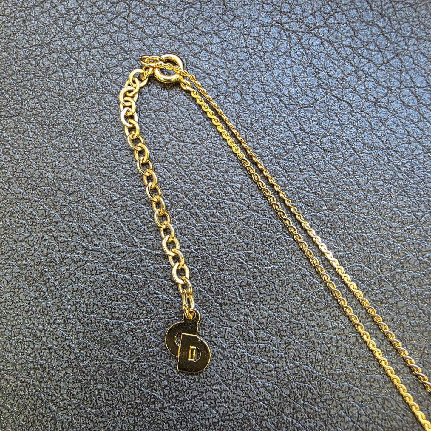 Christian Dior CD Crystal Logo Necklace Gold (Pre-Owned)
