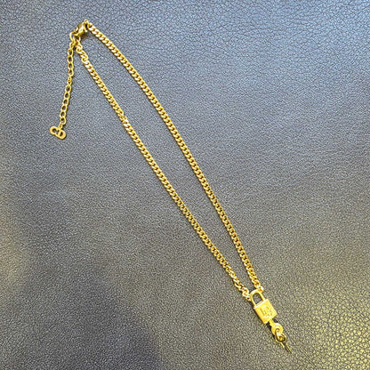 Christian Dior CD Padlock Chain Necklace Gold (Pre-Owned)