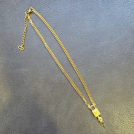 Christian Dior CD Padlock Chain Necklace Gold (Pre-Owned)