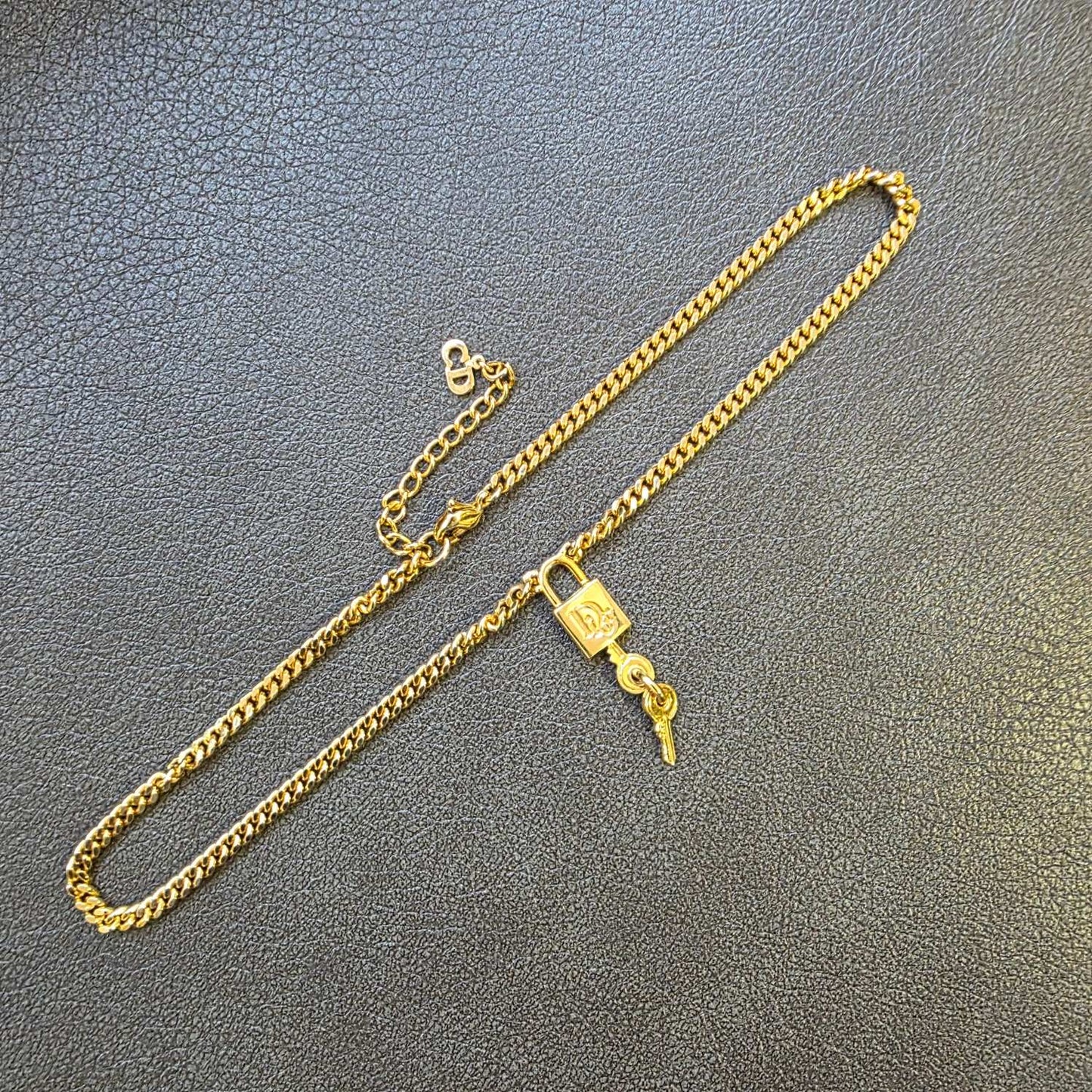 Christian Dior CD Padlock Chain Necklace Gold (Pre-Owned)
