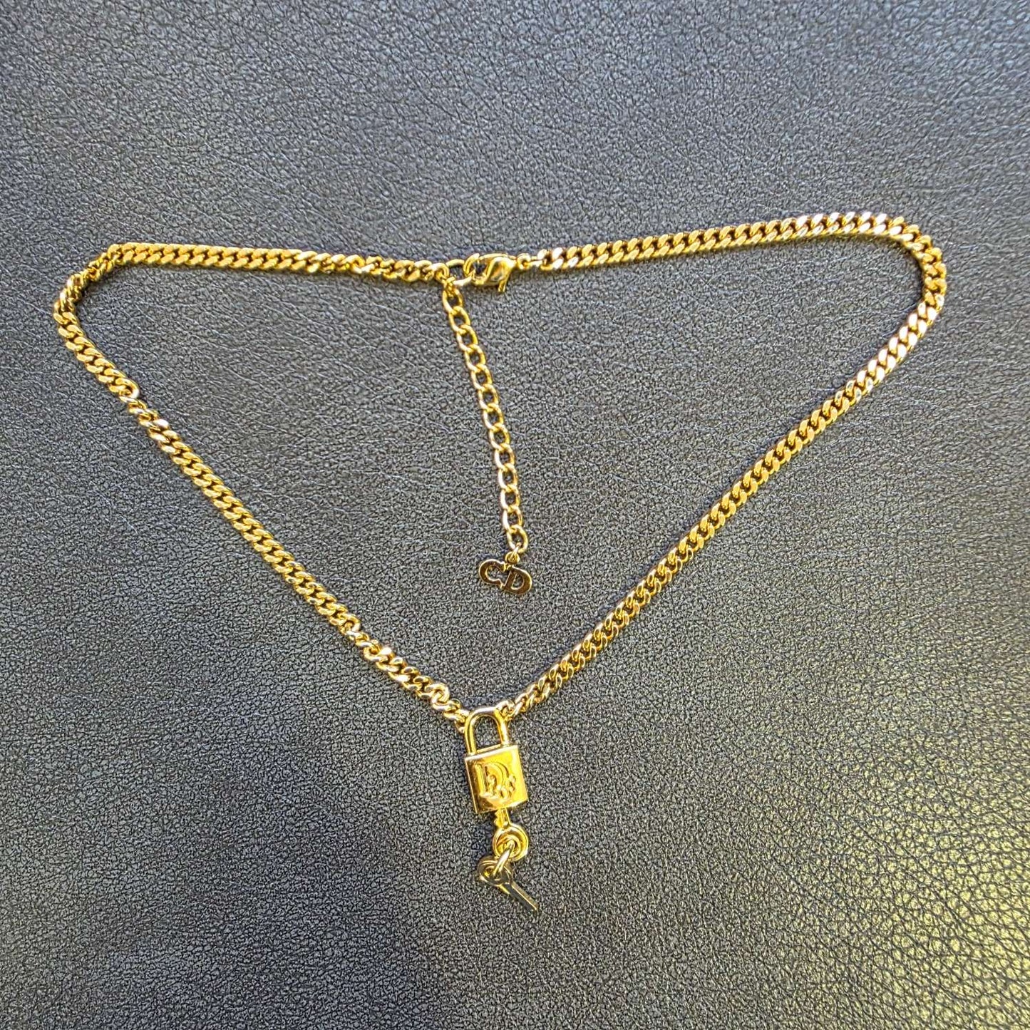 Christian Dior CD Padlock Chain Necklace Gold (Pre-Owned)