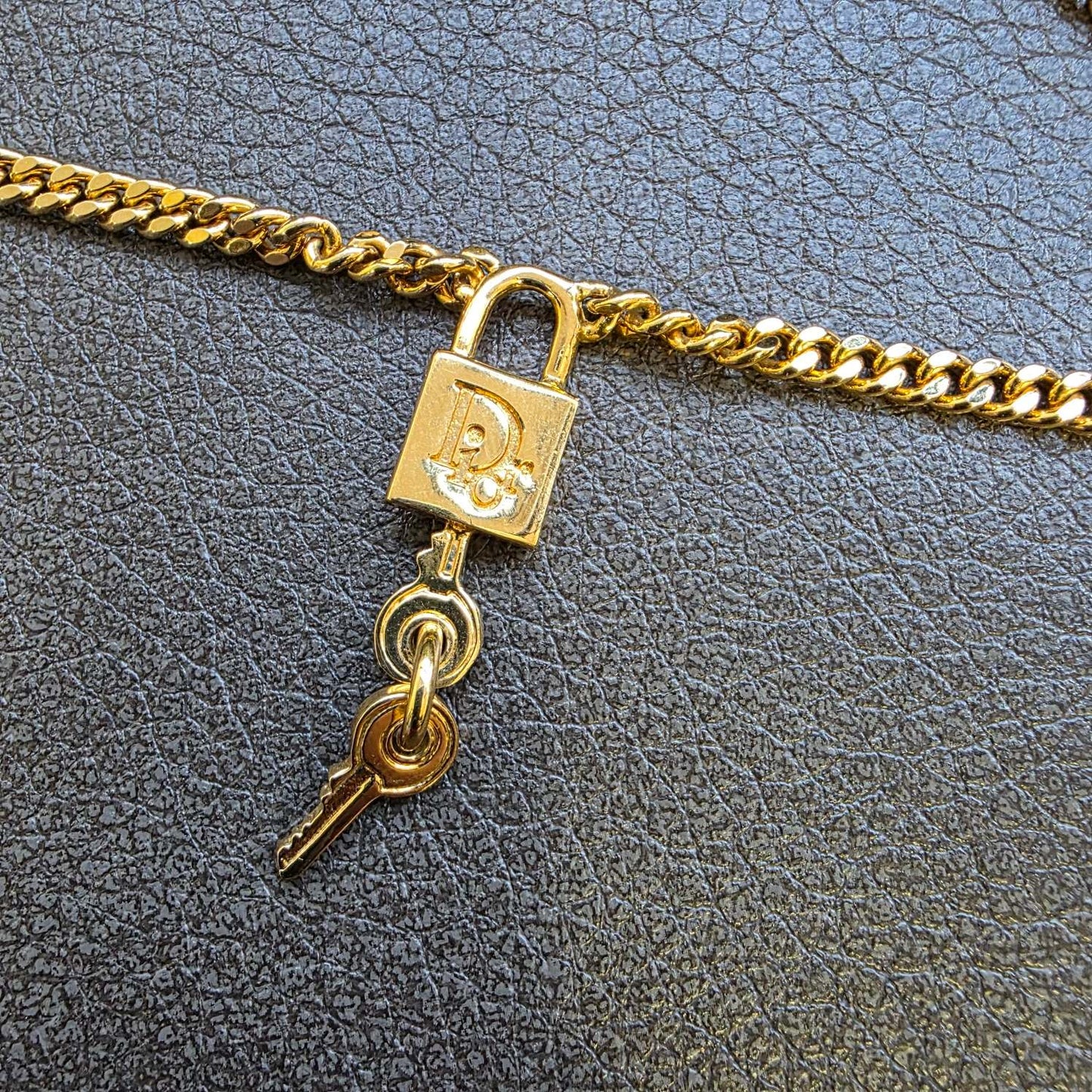 Christian Dior CD Padlock Chain Necklace Gold (Pre-Owned)