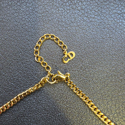 Christian Dior CD Padlock Chain Necklace Gold (Pre-Owned)