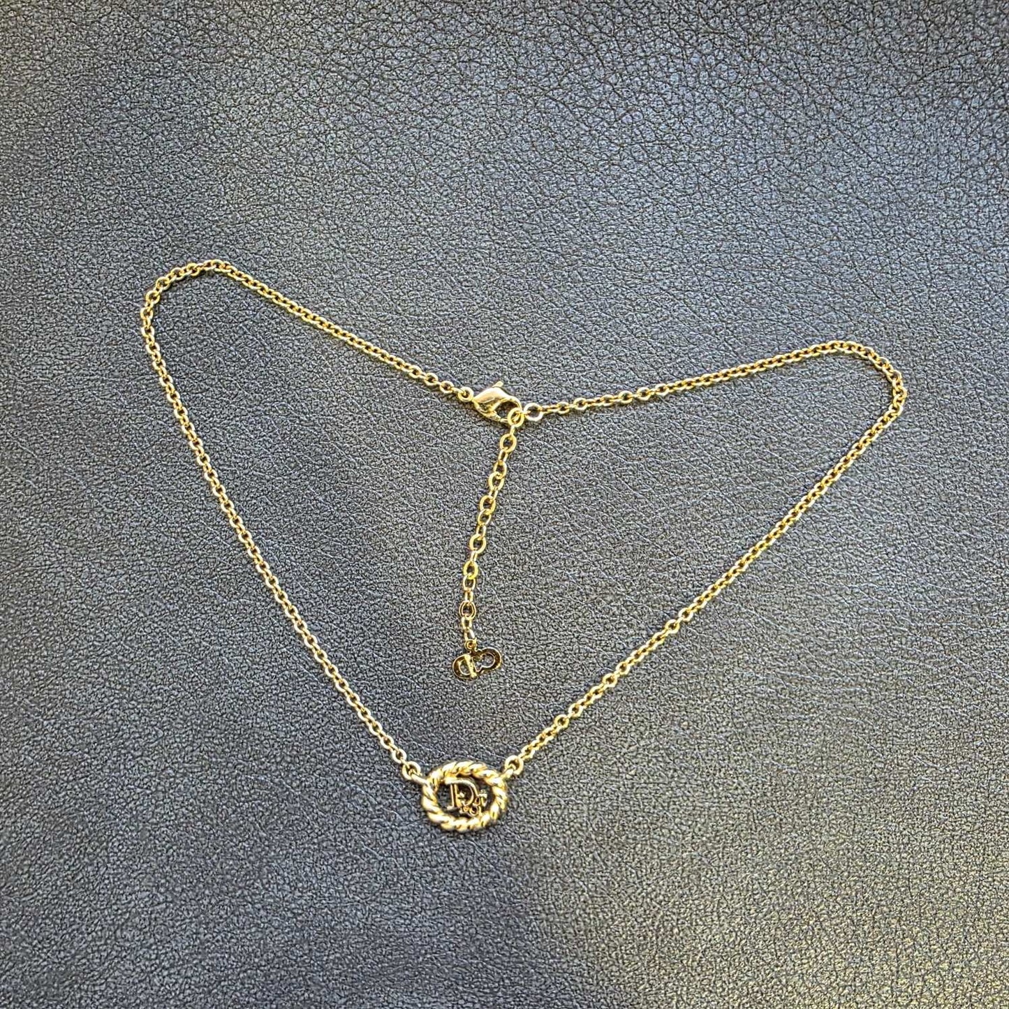 Christian Dior CD Rope Motif Pendant Necklace Gold (Pre-Owned)