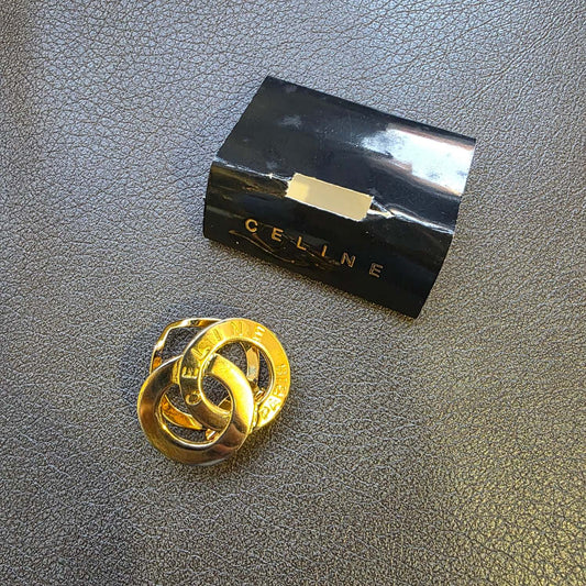 CELINE Interlocking Circle Logo Scarf Clip Gold (Pre-Owned)