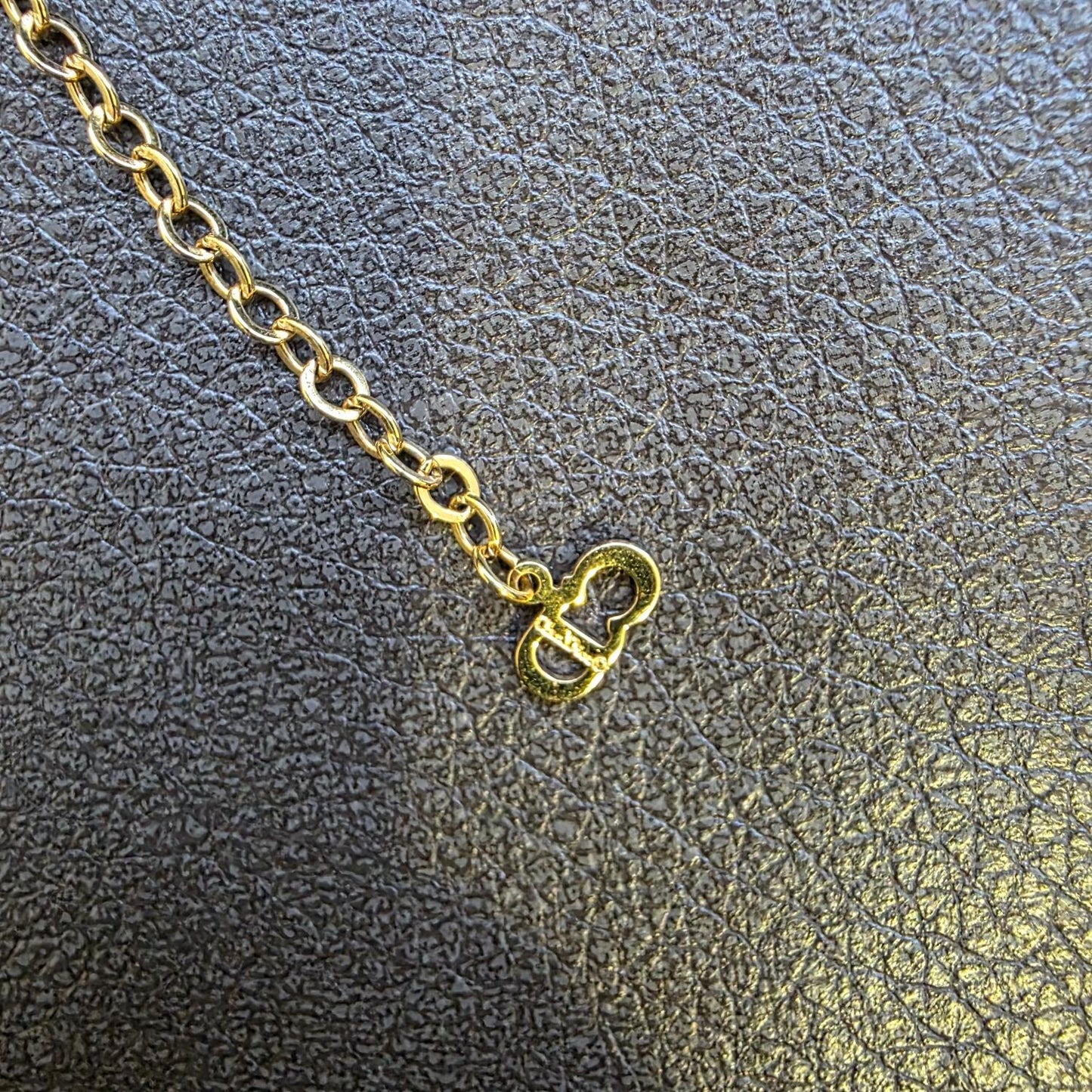 Christian Dior CD Oval Logo Pendant Necklace Gold (Pre-Owned)