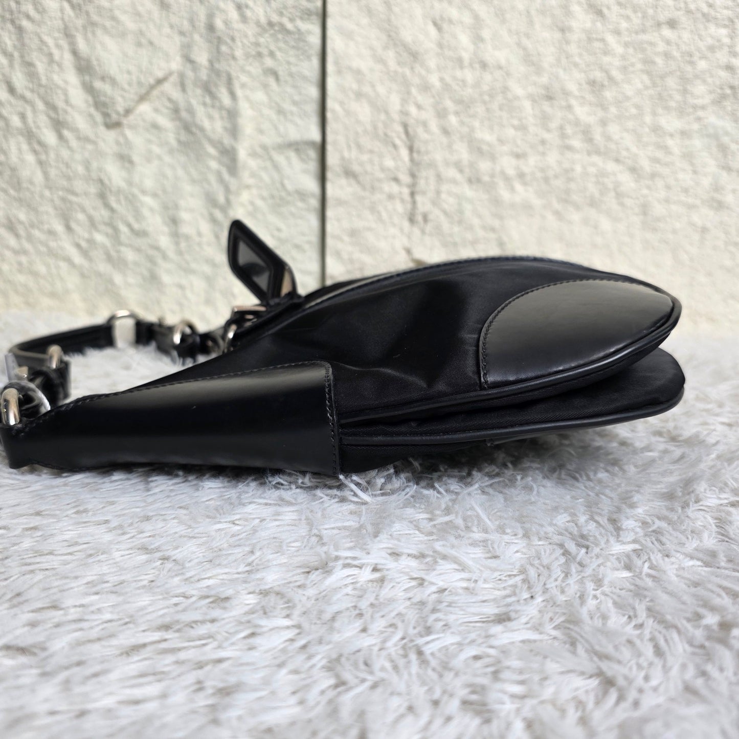 PRADA Tessuto Nylon Shoulder Bag Black (Pre-Owned)