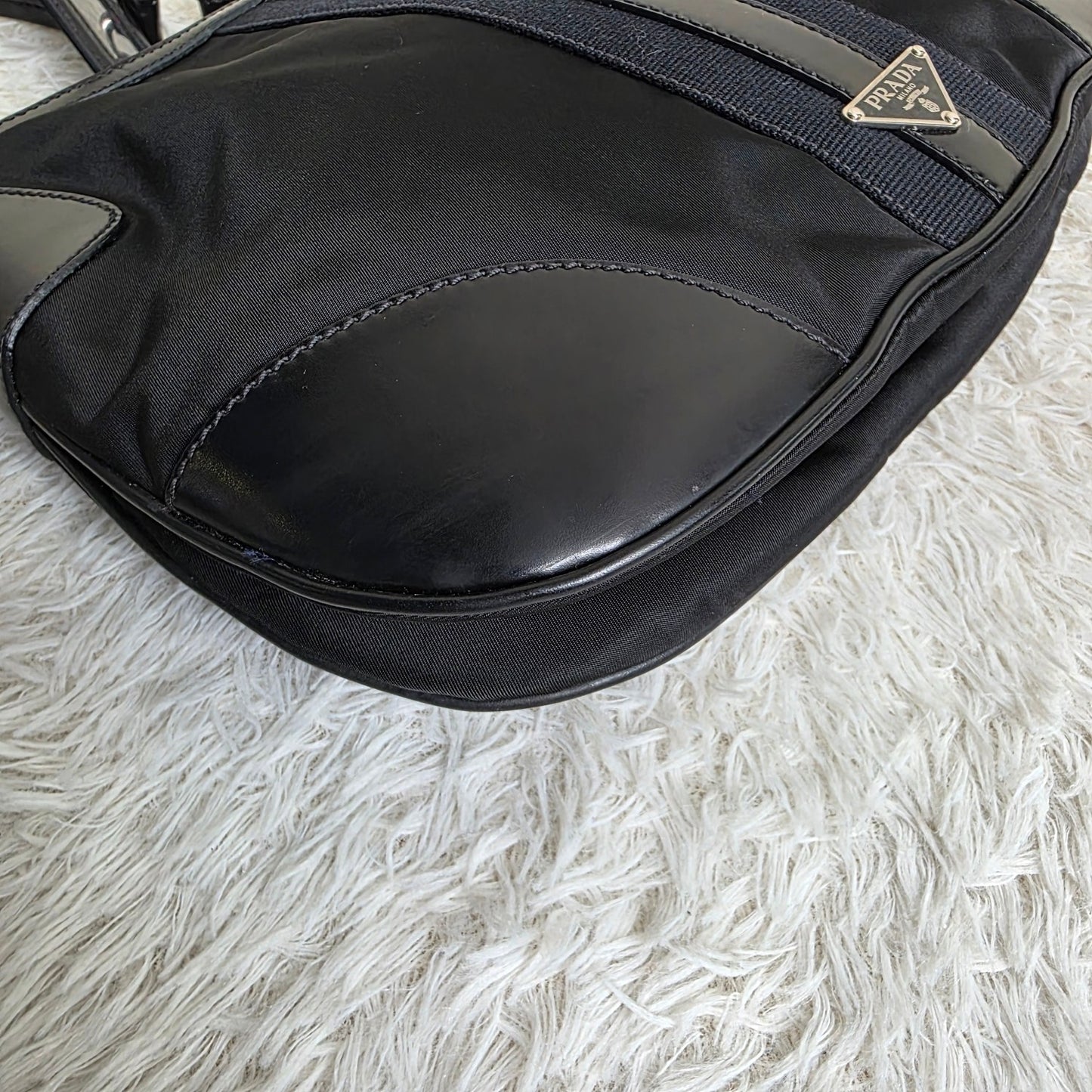 PRADA Tessuto Nylon Shoulder Bag Black (Pre-Owned)