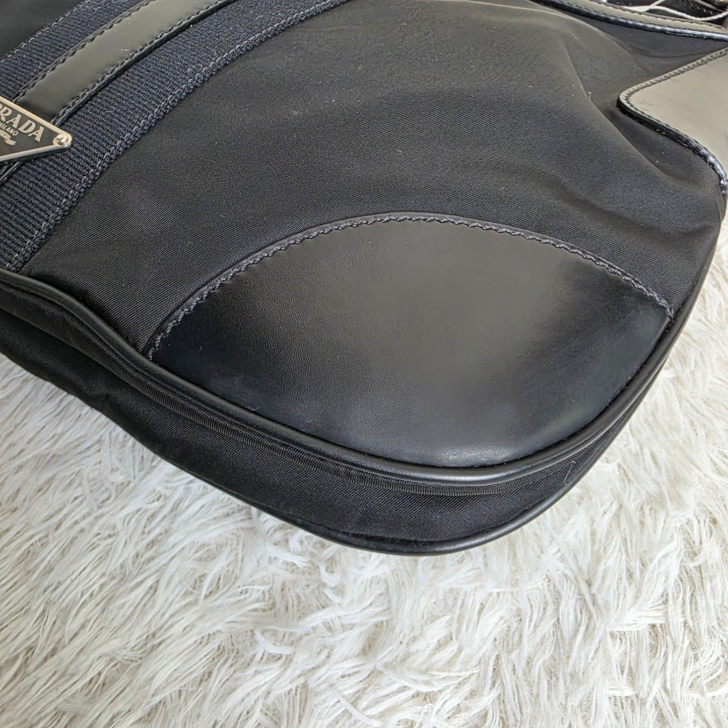 PRADA Tessuto Nylon Shoulder Bag Black (Pre-Owned)